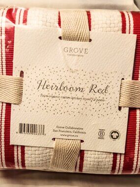 Grove Co. Organic Cotton Classic Kitchen Towels NWT Unopened Christmas